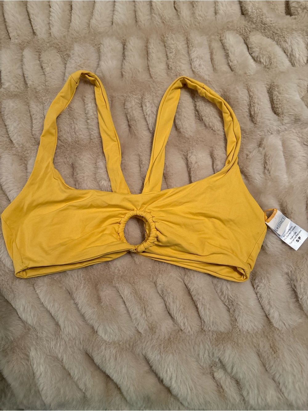 l*space Mustard Keyhole Bralette Bikini Top